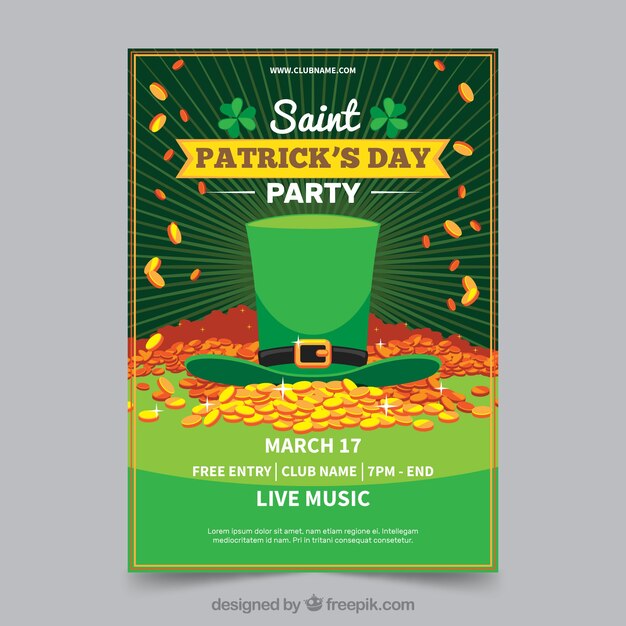 Gratis vector st. patrick's day flyer / poster sjabloon