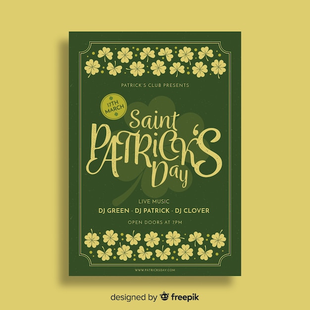 St. patrick's day flyer sjabloon