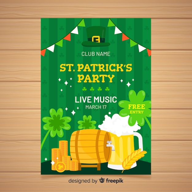 St. patrick's day flyer sjabloon