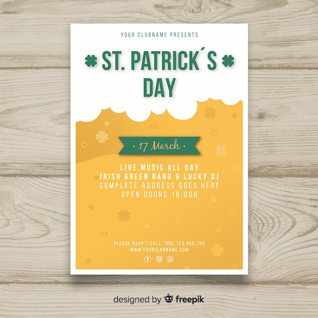 St. patrick's day flyer sjabloon