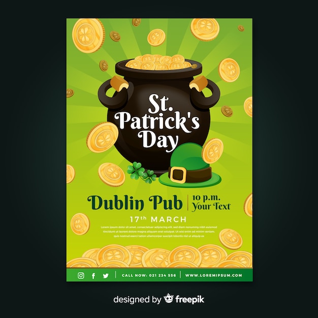 St. patrick's day flyer sjabloon