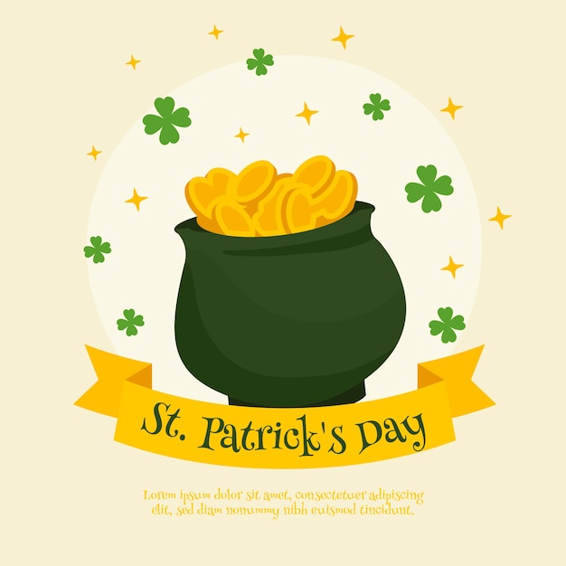 Gratis vector st. patrick's day in plat ontwerp