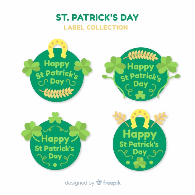 Gratis vector st. patrick's day labelcollectie