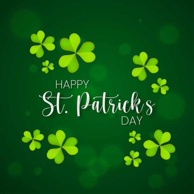 St Patricks Day Thema Shamrock Donkergroene Achtergrond Social Media Design Banner