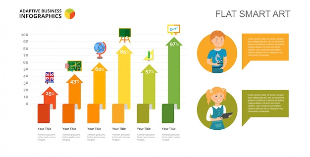 Gratis vector staafdiagram dia sjabloon