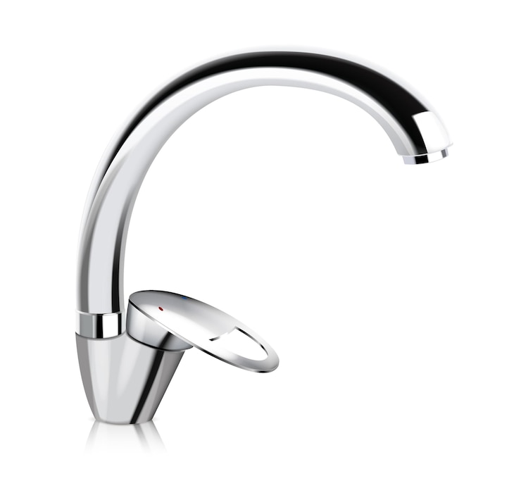 Gratis Vector staal verchroomde keuken watervoorziening kraan geïsoleerd