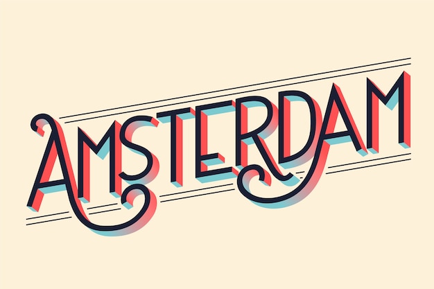 Stad belettering amsterdam concept