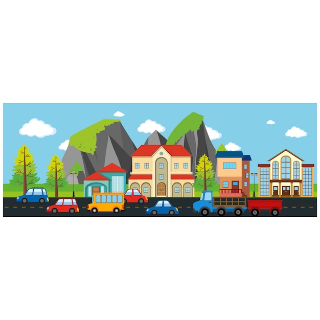 Gratis vector stad landschap ontwerp