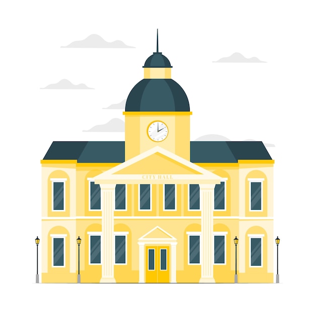 Gratis vector stadhuis concept illustratie