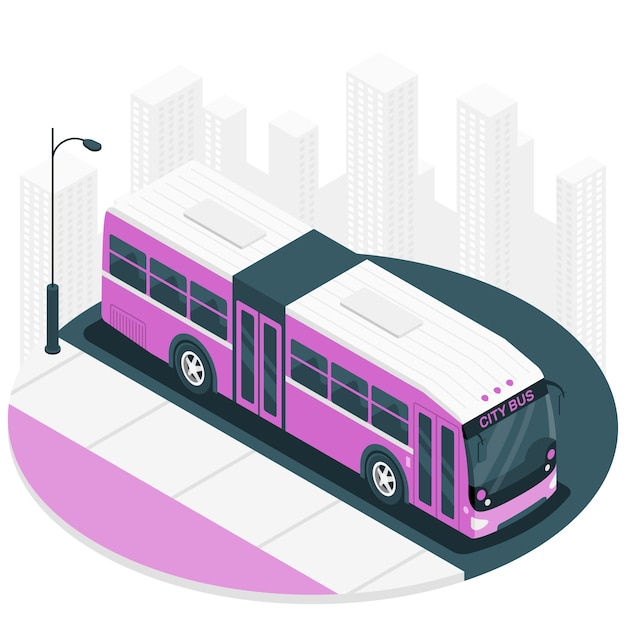 Stadsbus concept illustratie