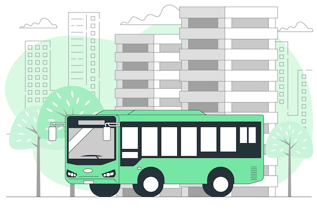 Gratis vector stadsbus concept illustratie