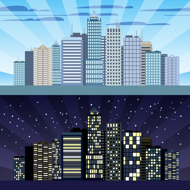 Gratis vector stadsgebouwen ontwerp