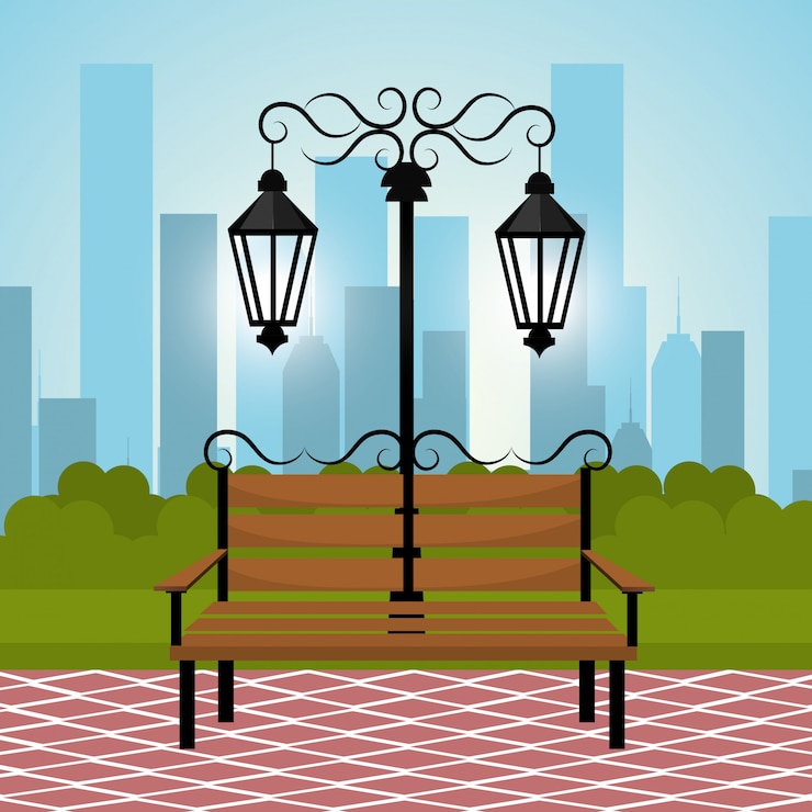 Gratis Vector stadspark ontwerp.