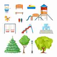 Gratis vector stadspark set