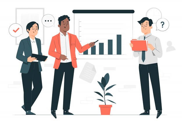 Standup meeting concept illustratie