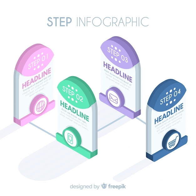 Stap infographic ontwerp