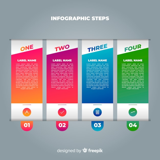 Gratis vector stap infographic