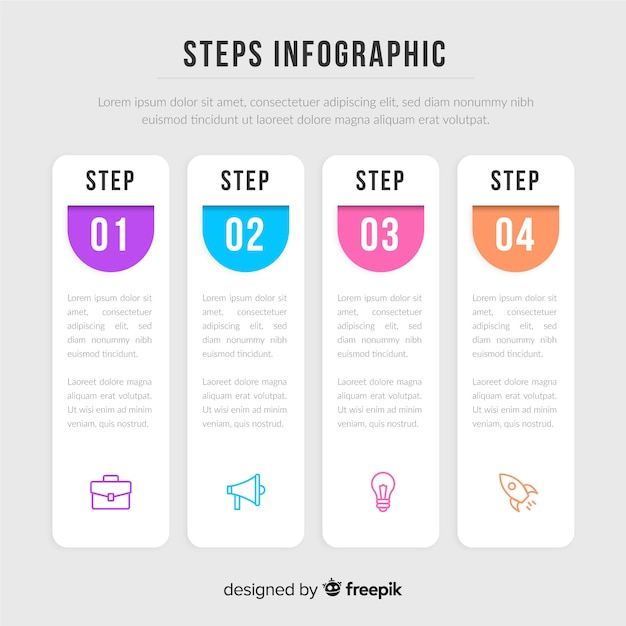 Gratis vector stappen infographic