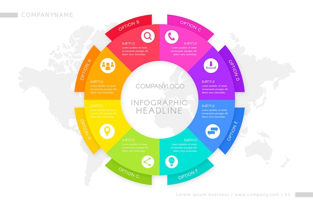 Stappen sjabloon voor infographic