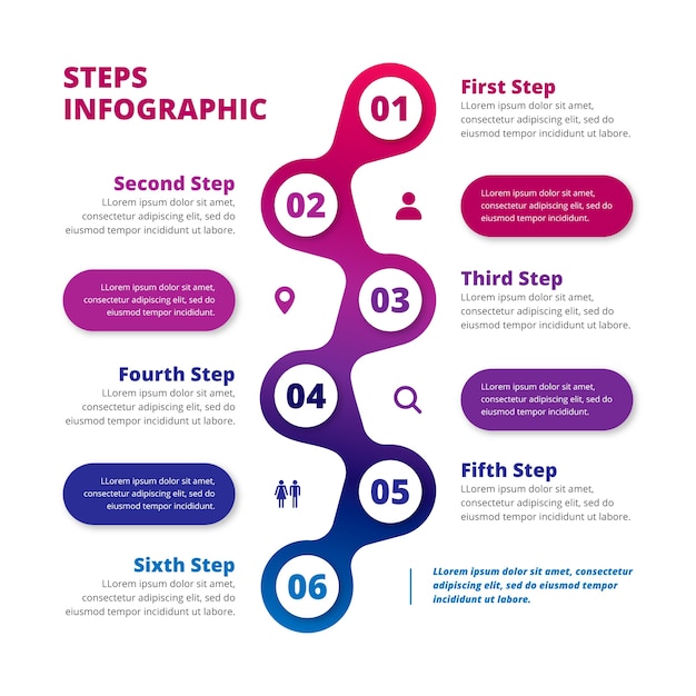 Gratis vector stappen zakelijke infographic