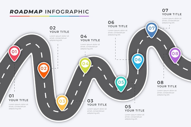 Stappenplan infographic sjabloon