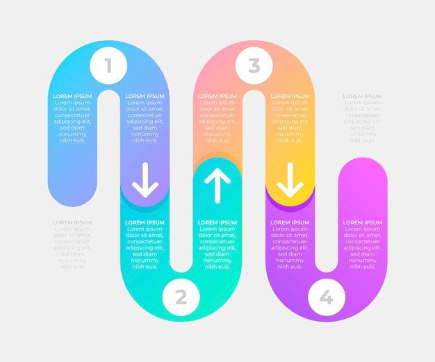 Stappenplan infographic sjabloon