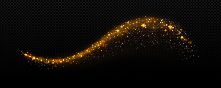 Gratis Vector stardust wave golden dust trail met glitters
