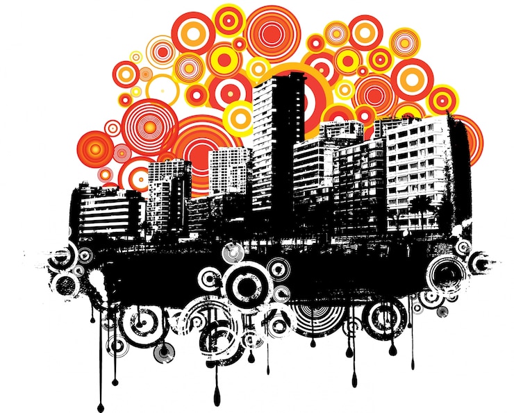 Gratis Vector stedelijke grungeachtergrond