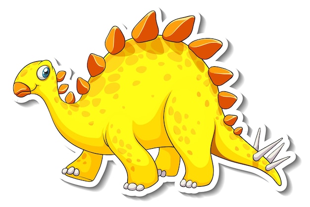Gratis vector stegosaurus dinosaurus stripfiguur sticker