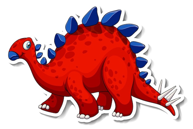 Gratis vector stegosaurus dinosaurus stripfiguur sticker