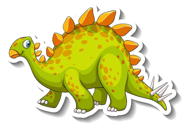 Stegosaurus dinosaurus stripfiguur sticker