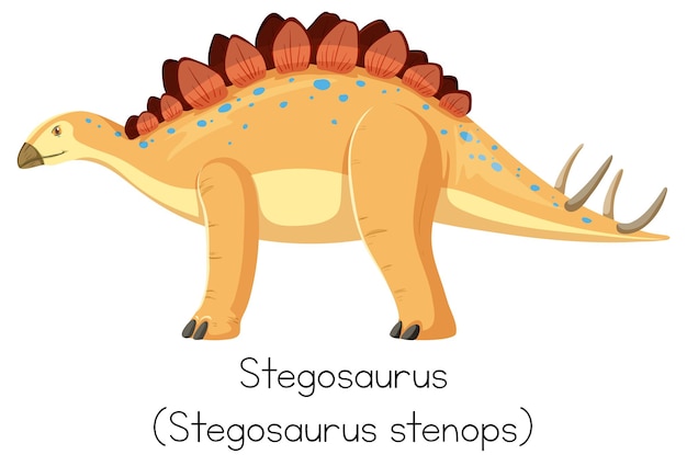 Gratis vector stegosaurus in oranje kleur