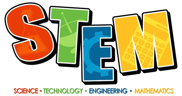 STEM-onderwijs logo banner op witte achtergrond