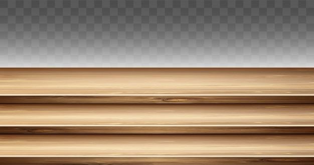 Step houten tafelblad, 3-voudige displaystandaard