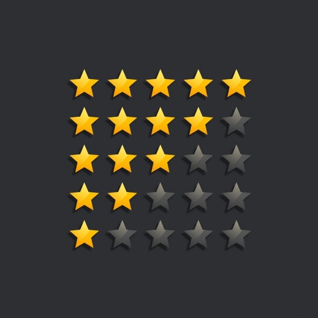 Gratis Vector ster ranking waardering symbolen in dark theme
