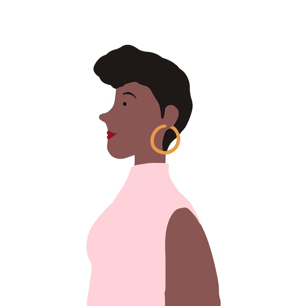 Gratis vector sterke afro-amerikaanse vrouw in profiel vector