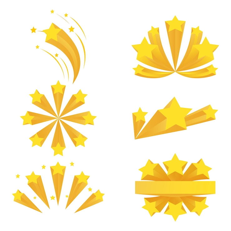 Gratis Vector sterren barsten elementen. sterren barsten op een witte achtergrond.