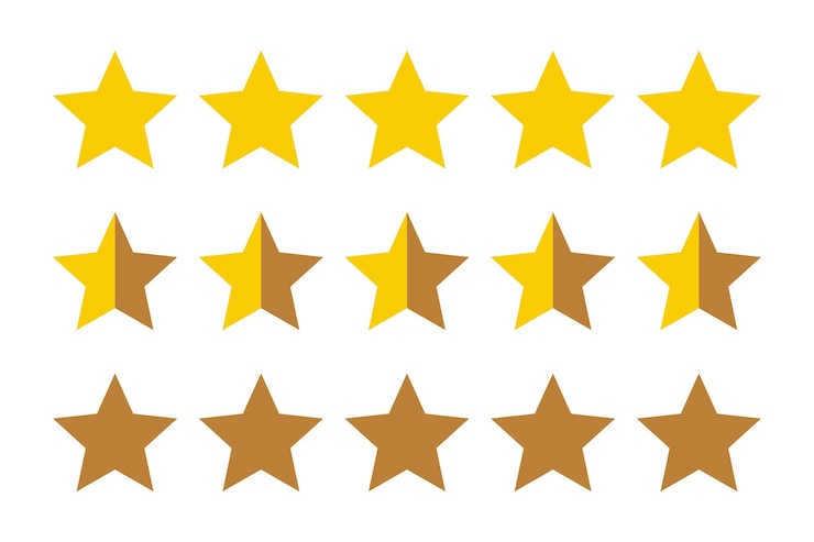 Gratis Vector sterren volle helft en leeg