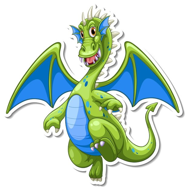 Sticker Fantasy Dragon stripfiguur