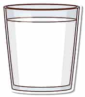 Gratis vector sticker glas sinaasappelsap op witte achtergrond