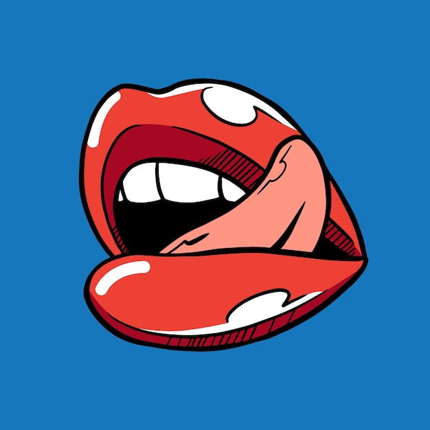 Sticker met pop-art lippen