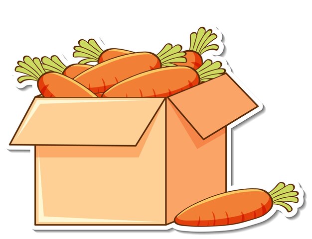 Sticker met veel wortels in een doos