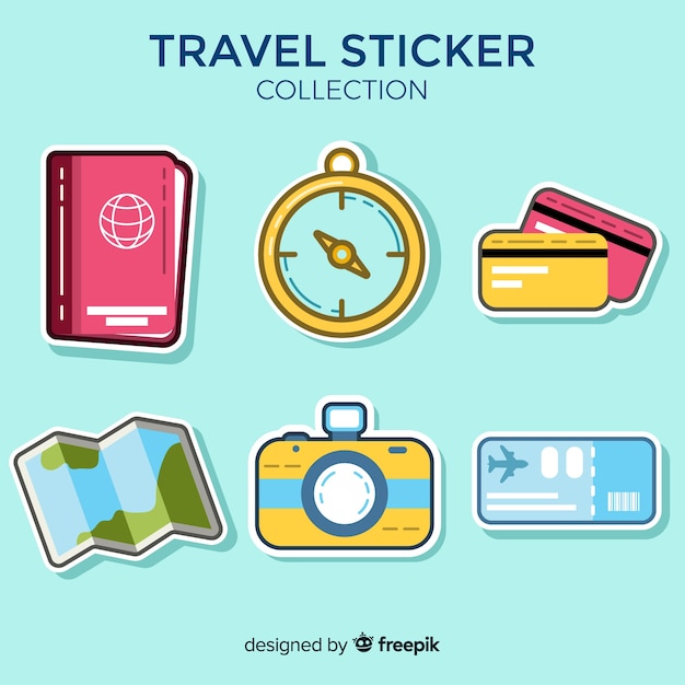 Gratis vector stickercollectie reizen