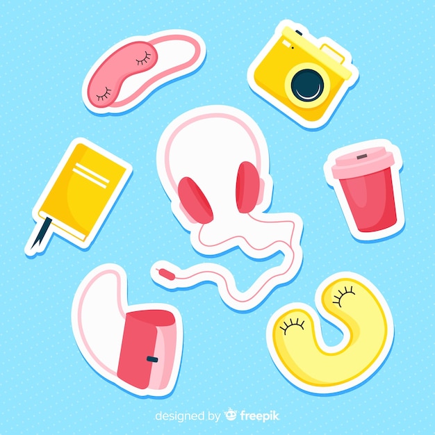 Gratis vector stickercollectie reizen