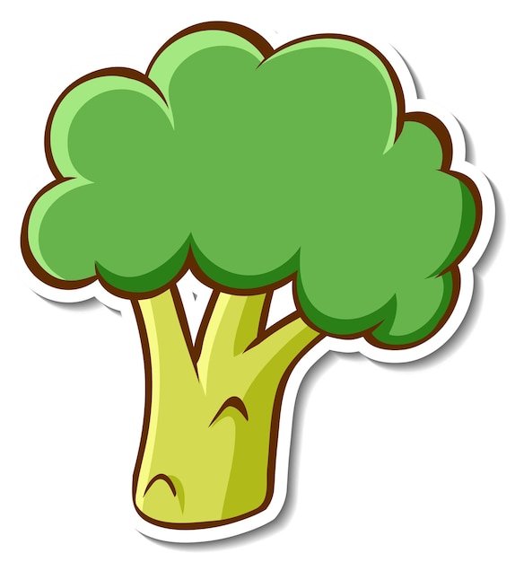 Stickerontwerp met een geïsoleerde broccoli