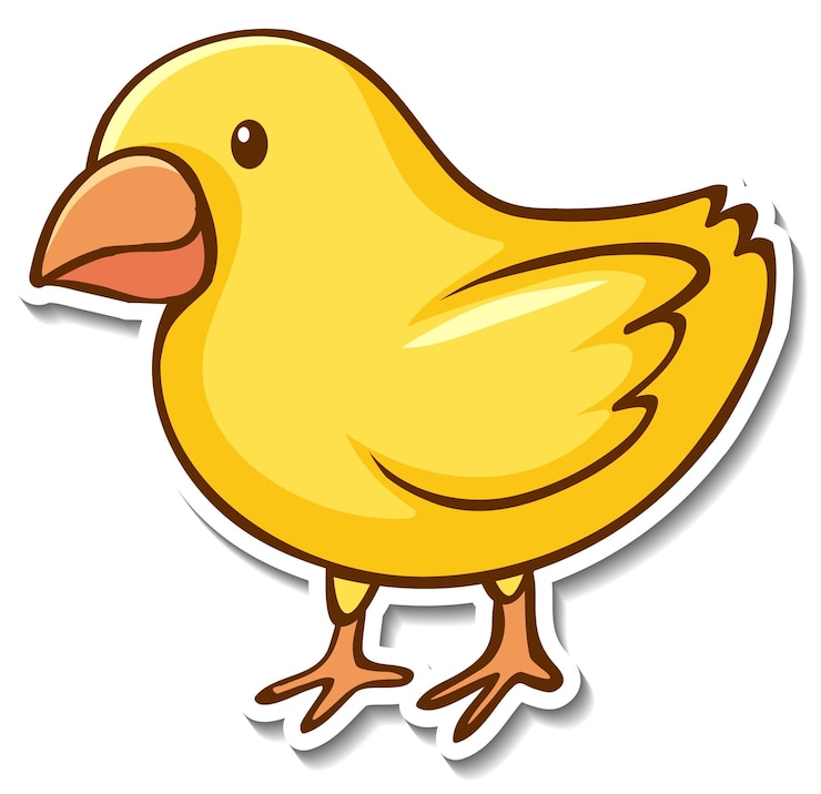 Gratis Vector stickerontwerp met een klein kuiken geïsoleerd