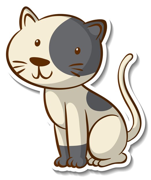 Stickerontwerp met kleine kat geïsoleerd