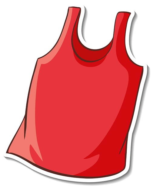 Gratis vector stickerontwerp met rood geïsoleerd tanktop