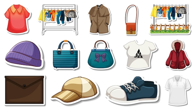 Stickerset kleding en accessoires