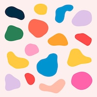 Gratis vector stickerset met kleurrijke abstracte vormen